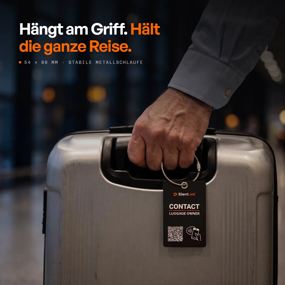 TravelID — Digitaler Kofferanhänger mit QR-Code & NFC — der Gepäckanhänger ohne Adresse, Produktbild 2