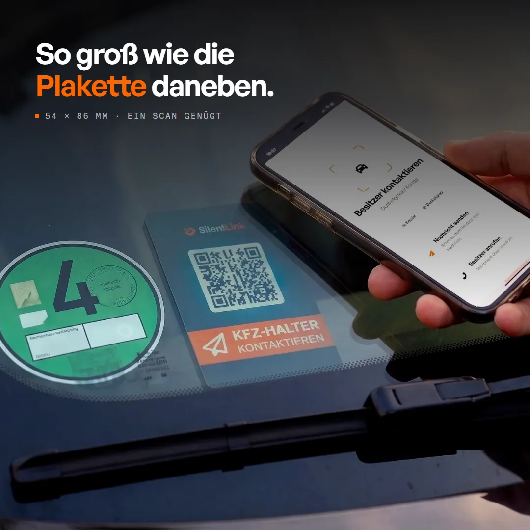 DriveID — QR-Code-Aufkleber fürs Auto — innen an der Windschutzscheibe, Produktbild 2