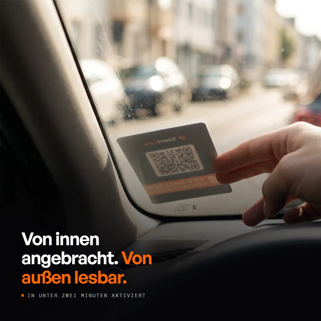 DriveID — QR-Code-Aufkleber fürs Auto — innen an der Windschutzscheibe, Produktbild 3